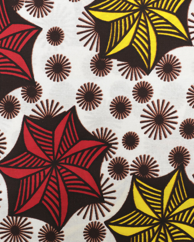 Tissu Wax Etoile Jaune Et Rouge - Maison Klem